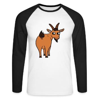 Jesus, coffee and goats - Unisex Long Sleeve Baseball T-Shirt - white/black - Front - Nik (191cm)