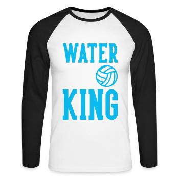 Water Polo King - Unisex Long Sleeve Baseball T-Shirt - white/black - Front - Nik (191cm)