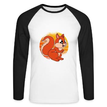 What Can I Say I Really Like Squirrels - Unisex Long Sleeve Baseball T-Shirt - white/black - Front - Nik (191cm)