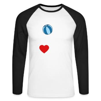Au Pair Fille Maternelle Nounou - T-shirt baseball manches longues Homme - blanc/noir - Devant - Nik (191cm)