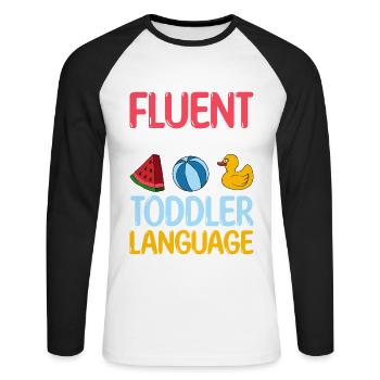 Au Pair Fille Maternelle Nounou - T-shirt baseball manches longues Homme - blanc/noir - Devant - Nik (191cm)