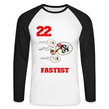 Lustiger Geburtstagsspruch 22 Jahre Alt - Unisex Baseballshirt langarm - Weiß/Schwarz - Vorne - Nik (191cm)