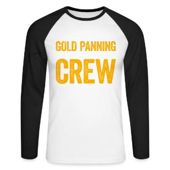Orpaillage Recherche d’or - T-shirt baseball manches longues Homme - blanc/noir - Devant - Nik (191cm)
