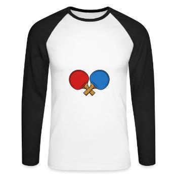 Tennis de table dictant raquette de tennis de table - T-shirt baseball manches longues Homme - blanc/noir - Devant - Nik (191cm)