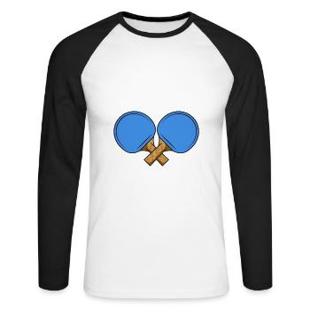 Tennis de table dictant raquette de tennis de table - T-shirt baseball manches longues Homme - blanc/noir - Devant - Nik (191cm)