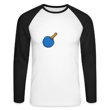 Tennis de table dictant raquette de tennis de table - T-shirt baseball manches longues Homme - blanc/noir - Devant - Nik (191cm)