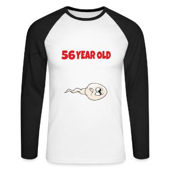 Spermie Hier Ist Ein Altes Bild Von Mir - Unisex Baseballshirt langarm - Weiß/Schwarz - Vorne - Nik (191cm)