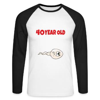 Spermie Hier Ist Ein Altes Bild Von Mir - Unisex Baseballshirt langarm - Weiß/Schwarz - Vorne - Nik (191cm)