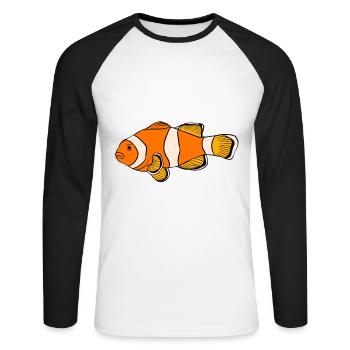 Aquaristik Fischzucht Aquarianer - Unisex Baseballshirt langarm - Weiß/Schwarz - Vorne - Nik (191cm)