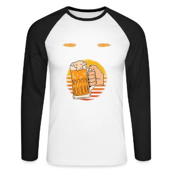 Beer Homebrewing Beer Be - Unisex Long Sleeve Baseball T-Shirt - white/black - Front - Nik (191cm)