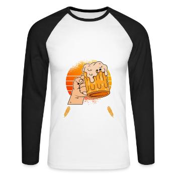 Beer Homebrewing Beer Be - Unisex Long Sleeve Baseball T-Shirt - white/black - Front - Nik (191cm)