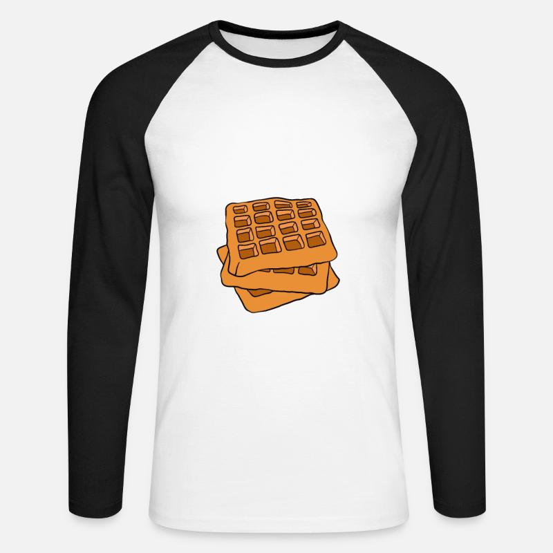 Waffle making waffle maker - Unisex Long Sleeve Baseball T-Shirt - white/black
