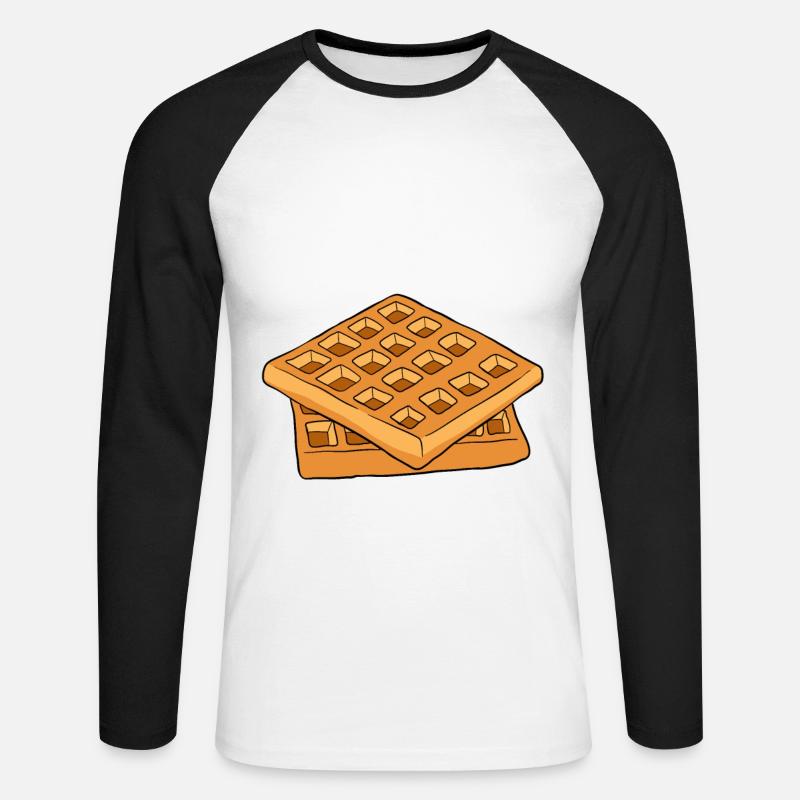 Waffle making waffle maker - Unisex Long Sleeve Baseball T-Shirt - white/black