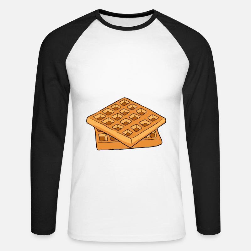 Waffle making waffle maker - Unisex Long Sleeve Baseball T-Shirt - white/black