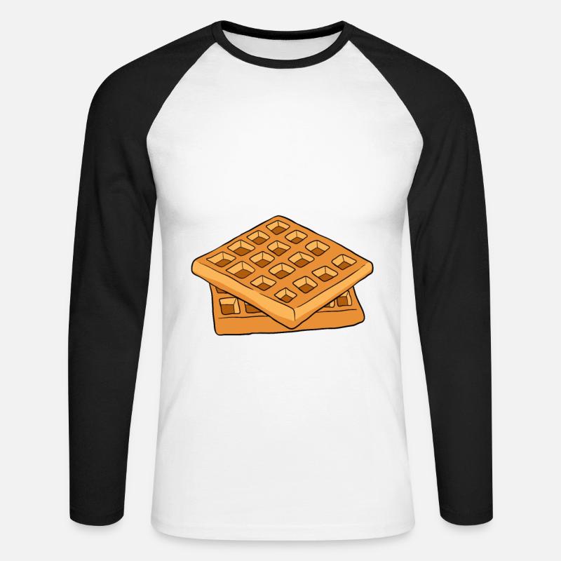 Waffle making waffle maker - Unisex Long Sleeve Baseball T-Shirt - white/black
