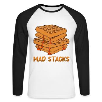 Waffel machen Waffeleisen - Unisex Baseballshirt langarm - Weiß/Schwarz - Vorne - Nik (191cm)