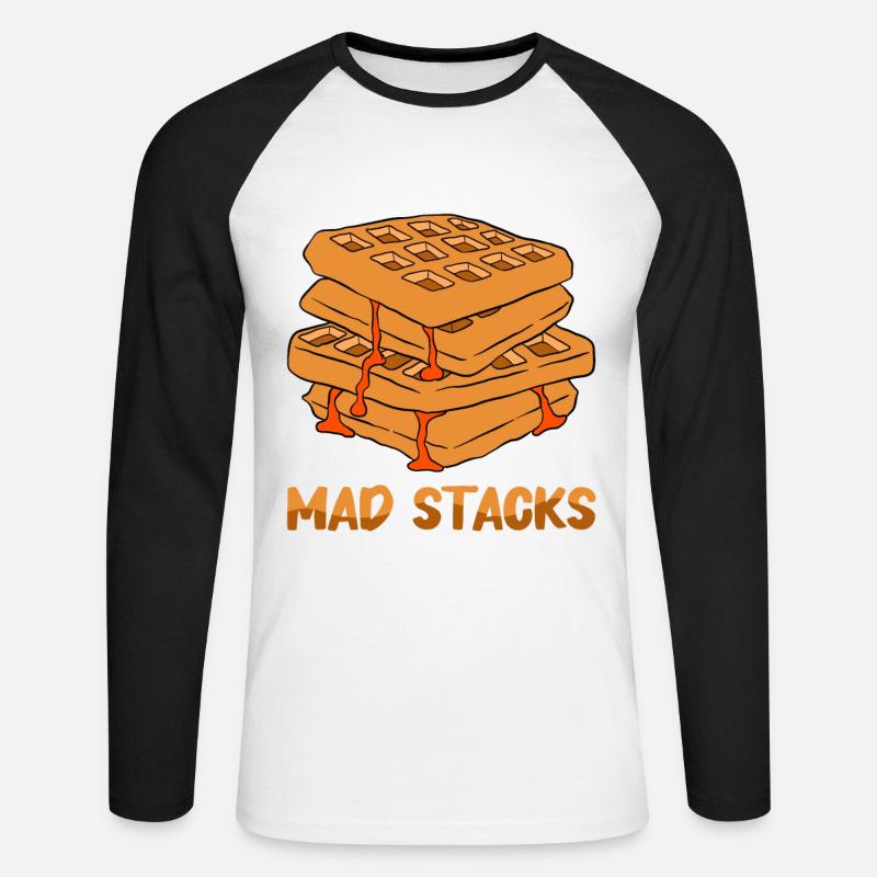 Waffle making waffle maker - Unisex Long Sleeve Baseball T-Shirt - white/black