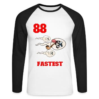 Funny birthday saying 88 years old - Unisex Long Sleeve Baseball T-Shirt - white/black - Front - Nik (191cm)