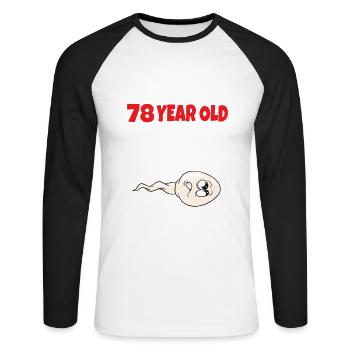 Spermie Hier Ist Ein Altes Bild Von Mir - Unisex Baseballshirt langarm - Weiß/Schwarz - Vorne - Nik (191cm)