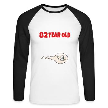 Spermie Hier Ist Ein Altes Bild Von Mir - Unisex Baseballshirt langarm - Weiß/Schwarz - Vorne - Nik (191cm)