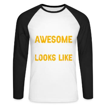 Électricien Dire Compagnon Électricien - T-shirt baseball manches longues Homme - blanc/noir - Devant - Nik (191cm)