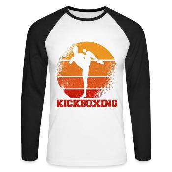 Kickboxen Kickboxer Kickboxing - Unisex Long Sleeve Baseball T-Shirt - white/black - Front - Nik (191cm)