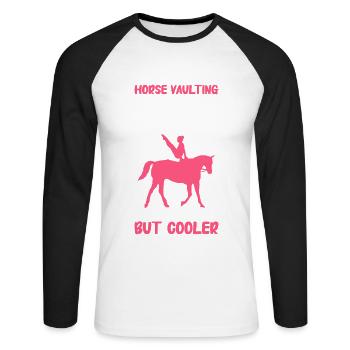 Voltige, Equitation, Dressage - T-shirt baseball manches longues Homme - blanc/noir - Devant - Nik (191cm)