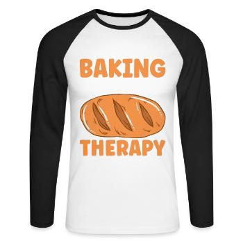 Baking Bread Bakery Bakery Bread Making - Unisex Long Sleeve Baseball T-Shirt - white/black - Front - Nik (191cm)
