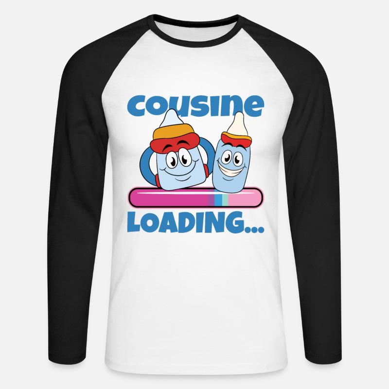 Cousine werden Cousine 2024 - Unisex Baseballshirt langarm - Weiß/Schwarz