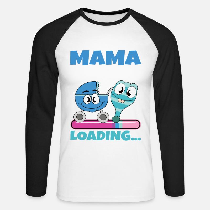 Mama 2024 werdende Mutter Schwangerschaft - Unisex Baseballshirt langarm - Weiß/Schwarz