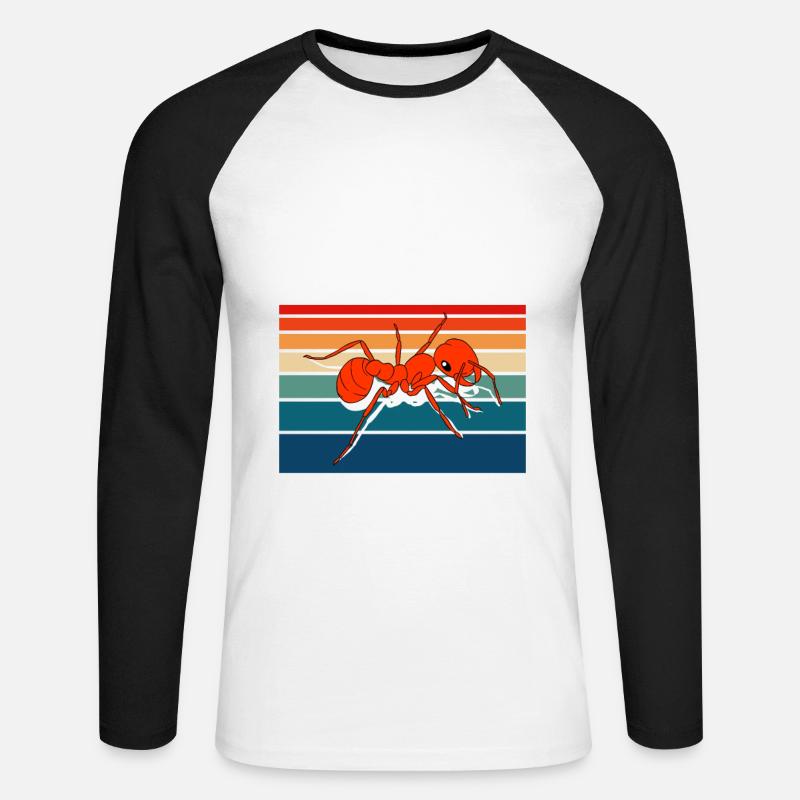 Antkeeping Ant Breeding Ants - Unisex Long Sleeve Baseball T-Shirt - white/black