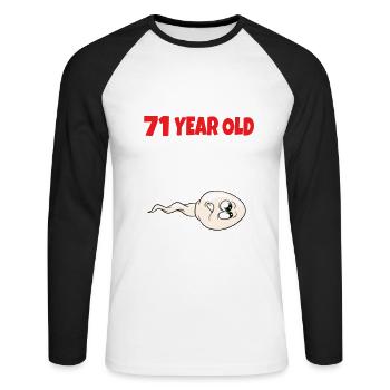 Spermie Hier Ist Ein Altes Bild Von Mir - Unisex Baseballshirt langarm - Weiß/Schwarz - Vorne - Nik (191cm)