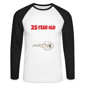 Spermie Hier Ist Ein Altes Bild Von Mir - Unisex Baseballshirt langarm - Weiß/Schwarz - Vorne - Nik (191cm)