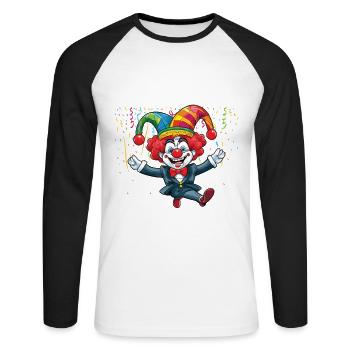 Costume de carnaval Carnaval Carnaval - T-shirt baseball manches longues Homme - blanc/noir - Devant - Nik (191cm)
