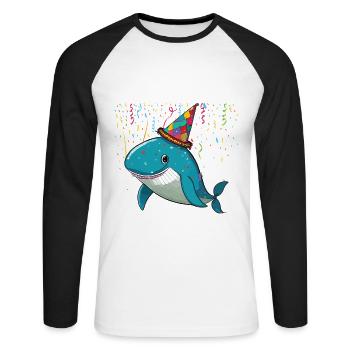 Costume de carnaval Carnaval Carnaval - T-shirt baseball manches longues Homme - blanc/noir - Devant - Nik (191cm)