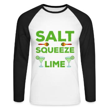 Cinco de Mayo - Unisex Baseballshirt langarm - Weiß/Schwarz - Vorne - Nik (191cm)