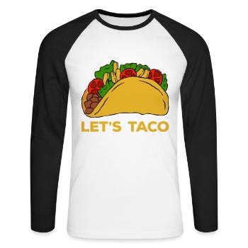 Cinco de Mayo - Unisex Baseballshirt langarm - Weiß/Schwarz - Vorne - Nik (191cm)