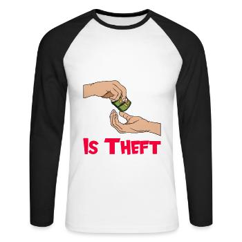 Taxpayer tax office pay tax - Unisex Long Sleeve Baseball T-Shirt - white/black - Front - Nik (191cm)
