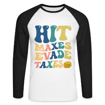Taxpayer tax office pay tax - Unisex Long Sleeve Baseball T-Shirt - white/black - Front - Nik (191cm)