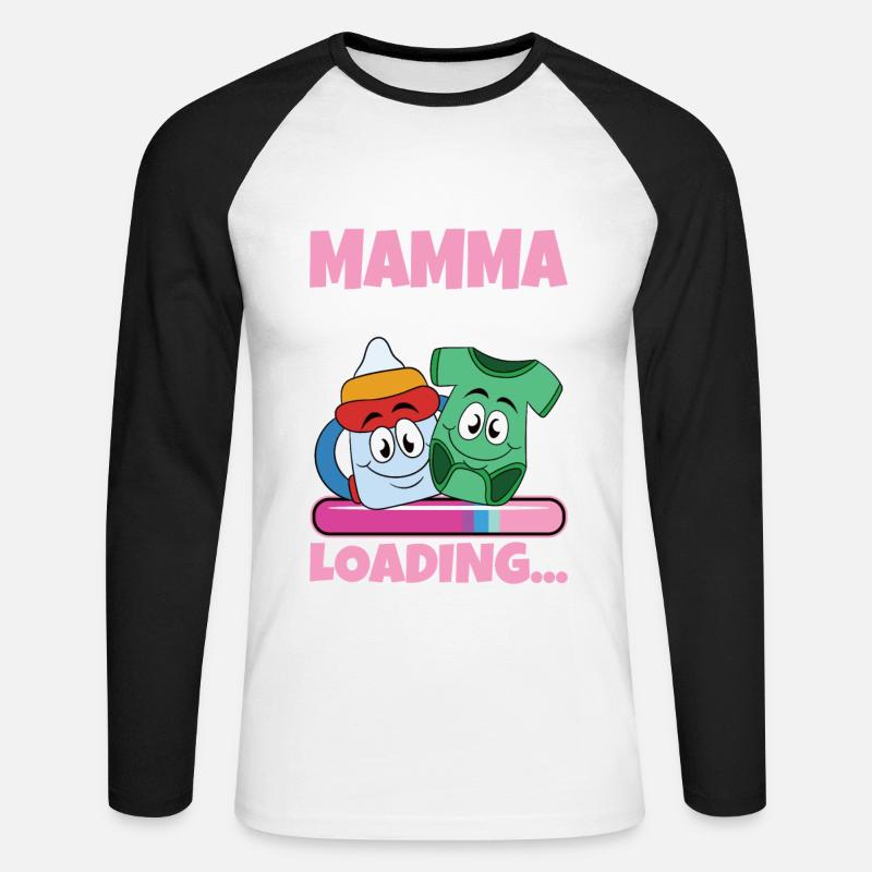 Super Mamma 2024 Loading - Unisex Baseballshirt langarm - Weiß/Schwarz