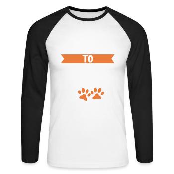 Toiletteur pour chiens et toilettage pour chiens - T-shirt baseball manches longues Homme - blanc/noir - Devant - Nik (191cm)