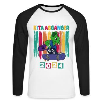 Daycare Leavers 2024 School Enrollment 2024 - Unisex Long Sleeve Baseball T-Shirt - white/black - Front - Nik (191cm)