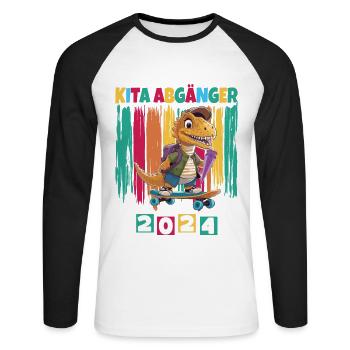Daycare Leavers 2024 School Enrollment 2024 - Unisex Long Sleeve Baseball T-Shirt - white/black - Front - Nik (191cm)