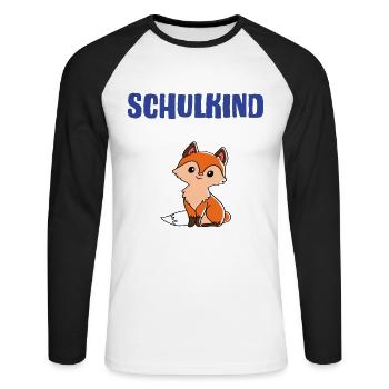 Inscription scolaire 2024 de l’école de la rentrée scolaire - T-shirt baseball manches longues Homme - blanc/noir - Devant - Nik (191cm)