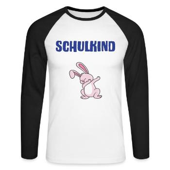 Inscription scolaire 2024 de l’école de la rentrée scolaire - T-shirt baseball manches longues Homme - blanc/noir - Devant - Nik (191cm)