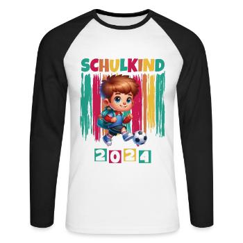 School enrolment for primary school pupils 2024 - Unisex Long Sleeve Baseball T-Shirt - white/black - Front - Nik (191cm)