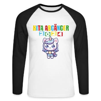Daycare Leavers 2024 School Enrollment 2024 - Unisex Long Sleeve Baseball T-Shirt - white/black - Front - Nik (191cm)