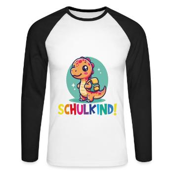 School Child 2024 School Enrollment Back to School - Unisex Long Sleeve Baseball T-Shirt - white/black - Front - Nik (191cm)