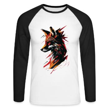 Fox - Unisex Long Sleeve Baseball T-Shirt - white/black - Front - Nik (191cm)