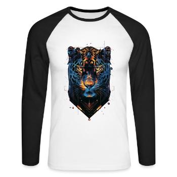 Jaguar - T-shirt baseball manches longues Homme - blanc/noir - Devant - Nik (191cm)